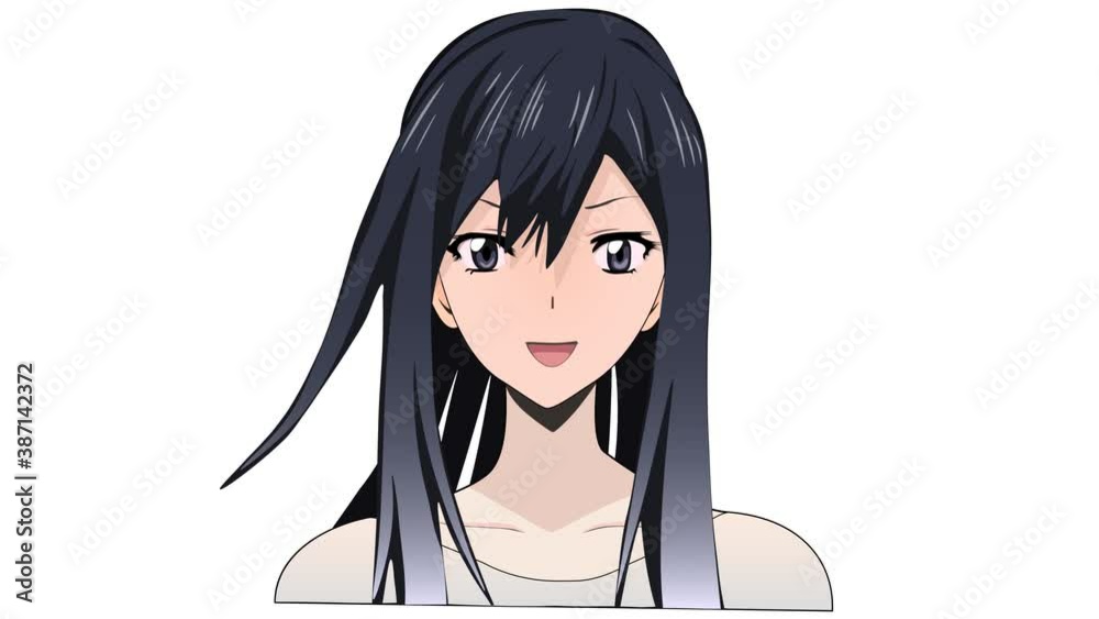 Anime girl face. Japan style. Eyes, hair animation. Beautiful cartoon emotional eyes. Joy. Anger. Calmness. Drawn illustration. Sketch. White Background. 4K Anime girl face. Japan style. Eyes, hair animation. Beautiful cartoon emotional eyes. Joy. Anger. Calmness. Drawn illustration. Sketch. White Background. 4K
