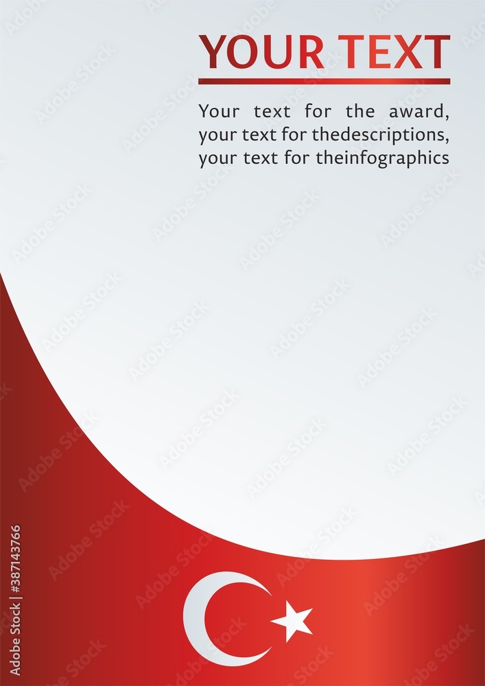 Obraz premium Flag of Turkey, template for the award, an official document with a flag and a symbol of the Republic of Turkey