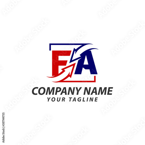 Free Download Outstanding professional elegant trendy awesome artistic color FA initial with arrow based Alphabet icon logo. - GFXLoad
