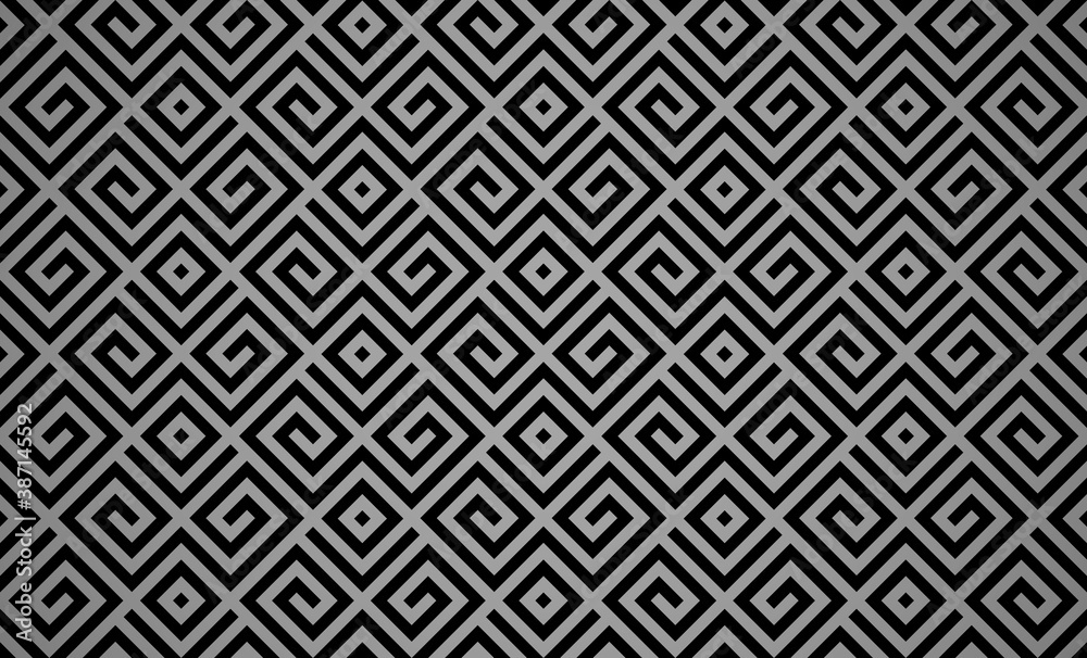 The geometric pattern with lines. Seamless vector background. Black and gray texture. Graphic modern pattern. Simple lattice graphic design