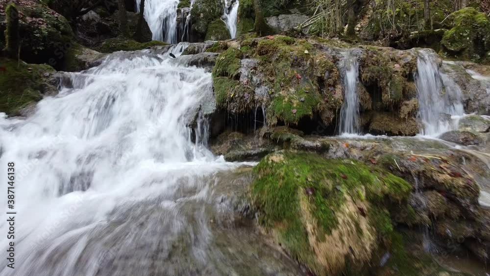 view of a little waterfall in Andoin flowing view of a little waterfall in Andoin flowing