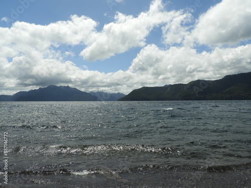 clouds over lake