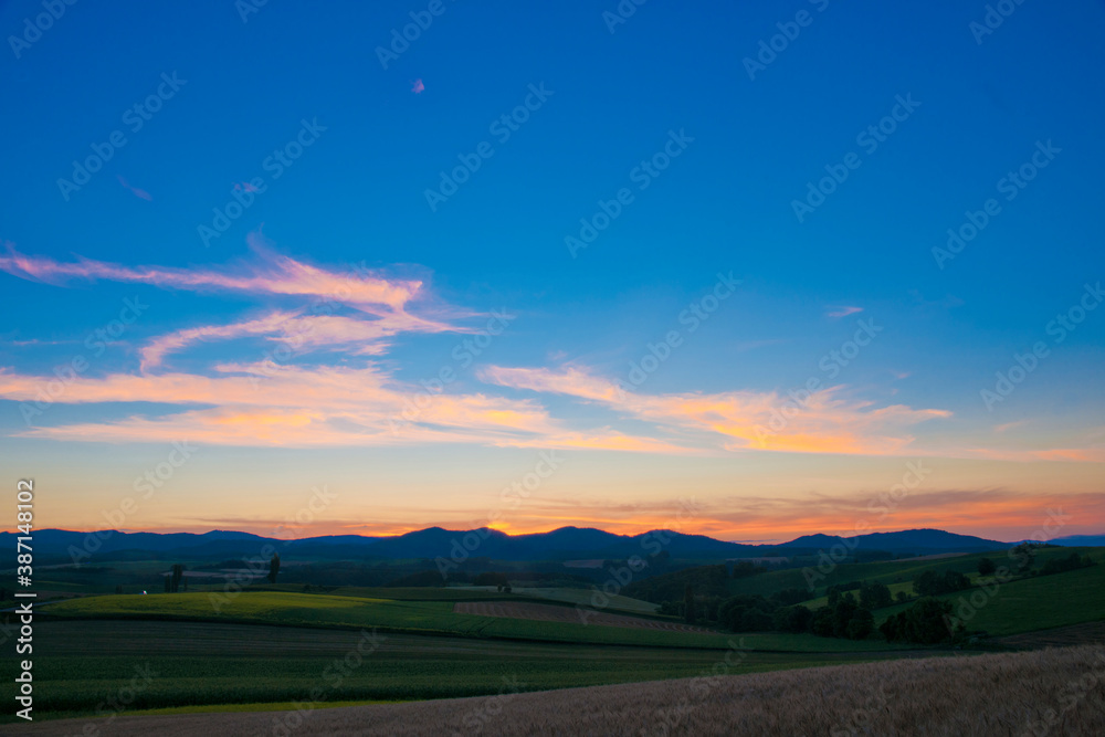 美瑛の夕暮れ