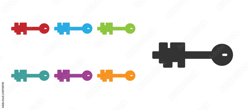 Black Old key icon isolated on white background. Set icons colorful. Vector Illustration. Black Old key icon isolated on white background. Set icons colorful. Vector Illustration.