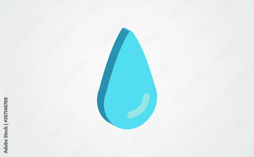Water drop icon. Isometric of water drop vector icon for web design isolated on white background Water drop icon. Isometric of water drop vector icon for web design isolated on white background