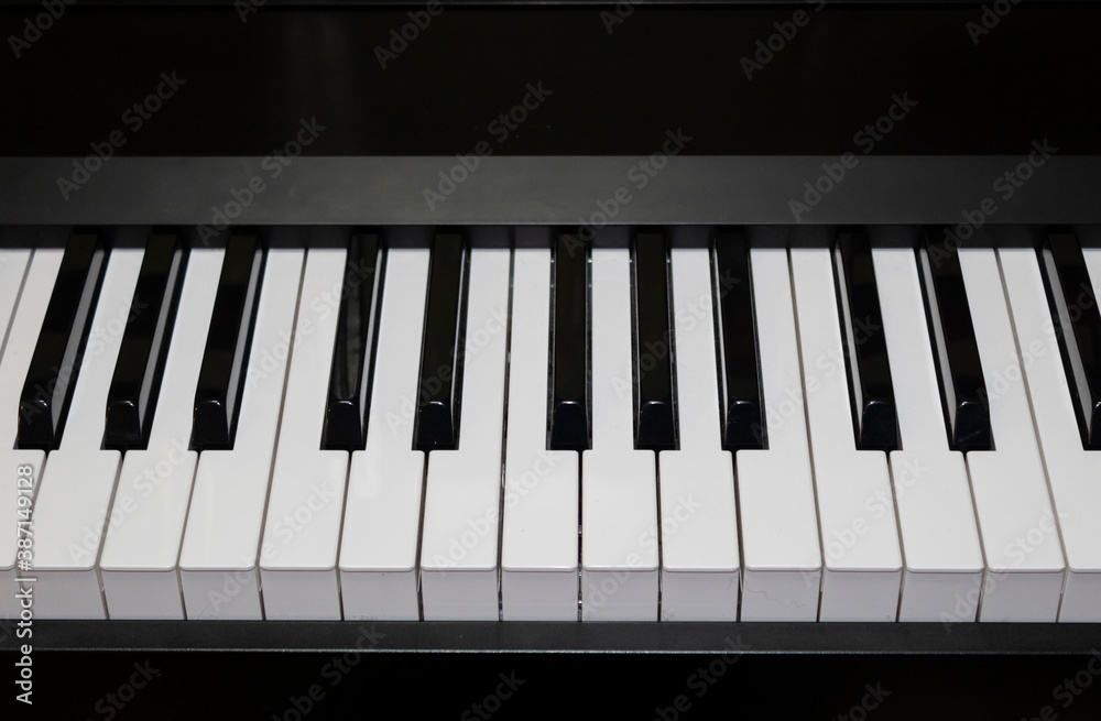 Close-up. Austere background of a row of black and white piano keys.. Close-up. Austere background of a row of black and white piano keys..
