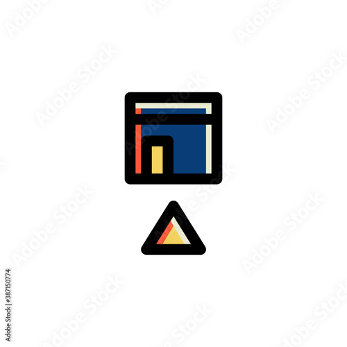 Qibla Icon Filled Outline Islam Illustration Logo Vector
