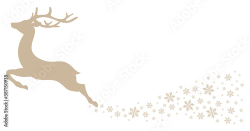 Fliegendes Rentier Vorwärts Schneeflocken Beige