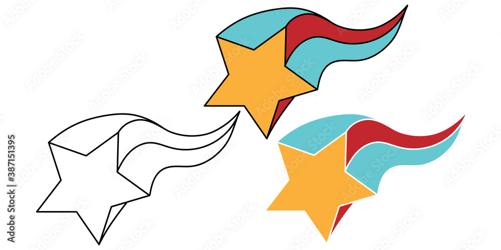 shooting star hand drawn design vector shooting star hand drawn design vector