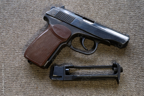 Makarov pneumatic pistol on the table
