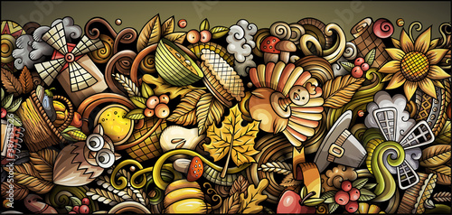 Thanksgiving day doodle illustration
