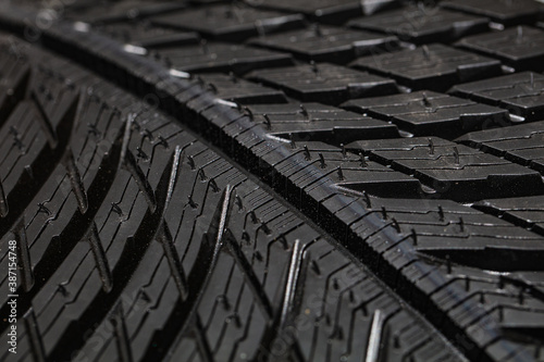Closeup of new automobile tire