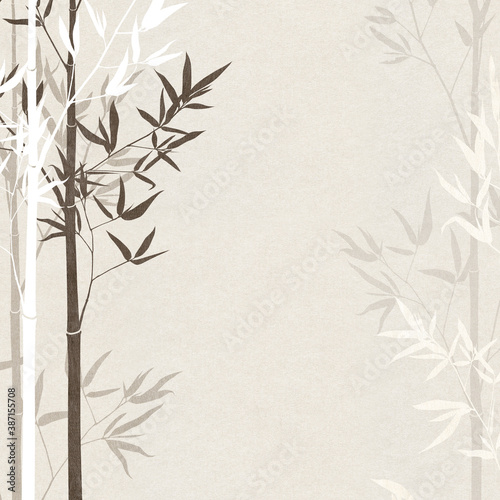 Asian-style background depicting bamboo bush