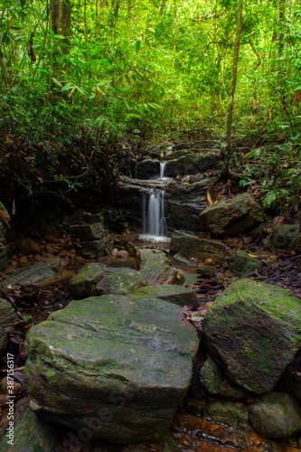 waterfall in the forest in  sri lanka