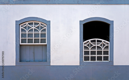 Ancient colonial windows in Serro, Minas Gerais, Brazil  photo
