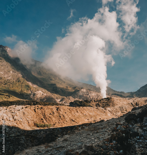 Volcano in Papandayan Mountain Garut Indonesia