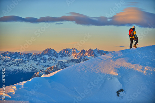 alpinista in inverno