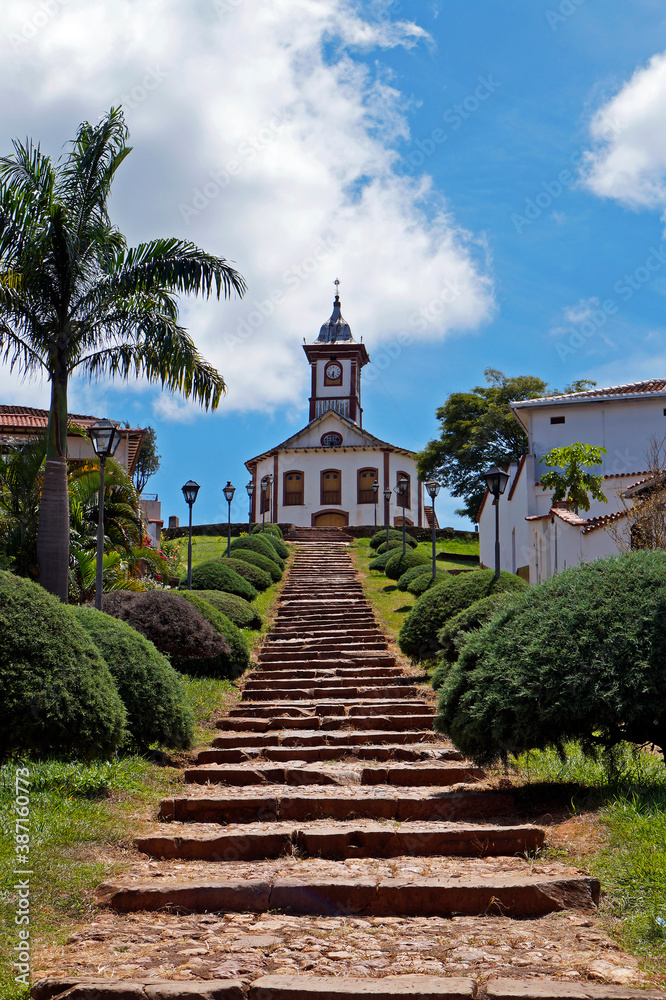 Baroque church in historical city of Serro, Minas Gerais, Brazil 