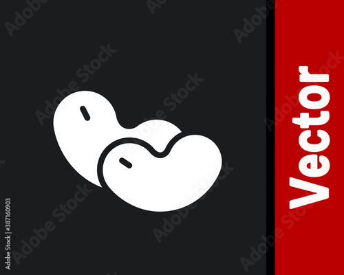 White Beans icon isolated on black background. Vector.