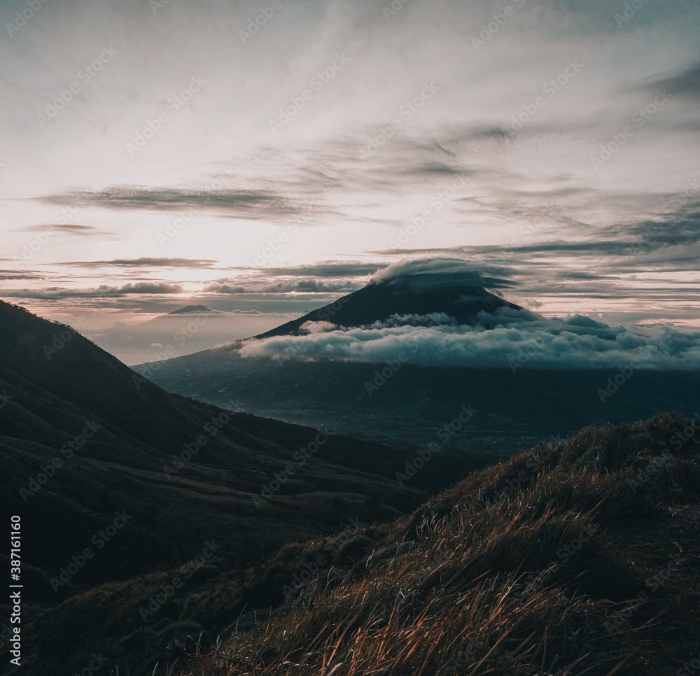 Morning in Kembang Mountain Indonesia