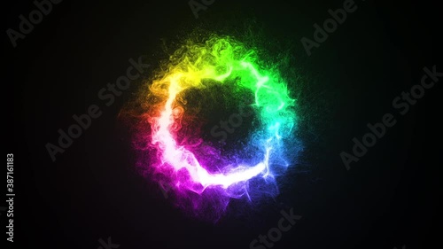 Wallpaper Mural rainbow glow fire particle trail effect circle animation Torontodigital.ca