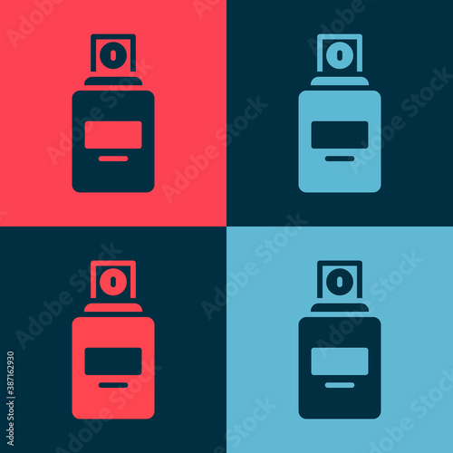 Pop art Perfume icon isolated on color background. Vector.