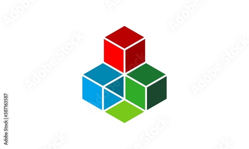 cube logo icon vector