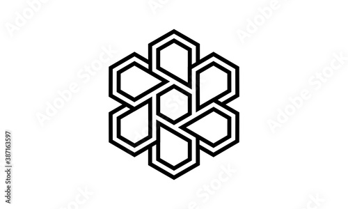 ornament polygon logo vector