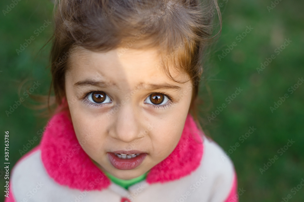 Portrait of Sad cute little girl looking sad and afraid Portrait of Sad cute little girl looking sad and afraid