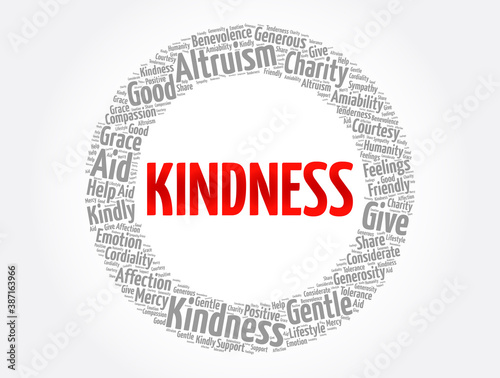 Kindness word cloud collage, concept background