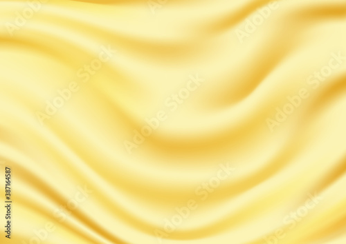 Wavy golden silk satin cloth texture abstract background vector illustration