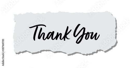 Thank You Script Text on a Torn Piece of Paper