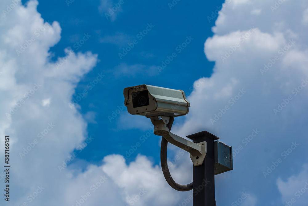 closed circuit camera Split on the sky background
closed circuit camera Split on the sky background