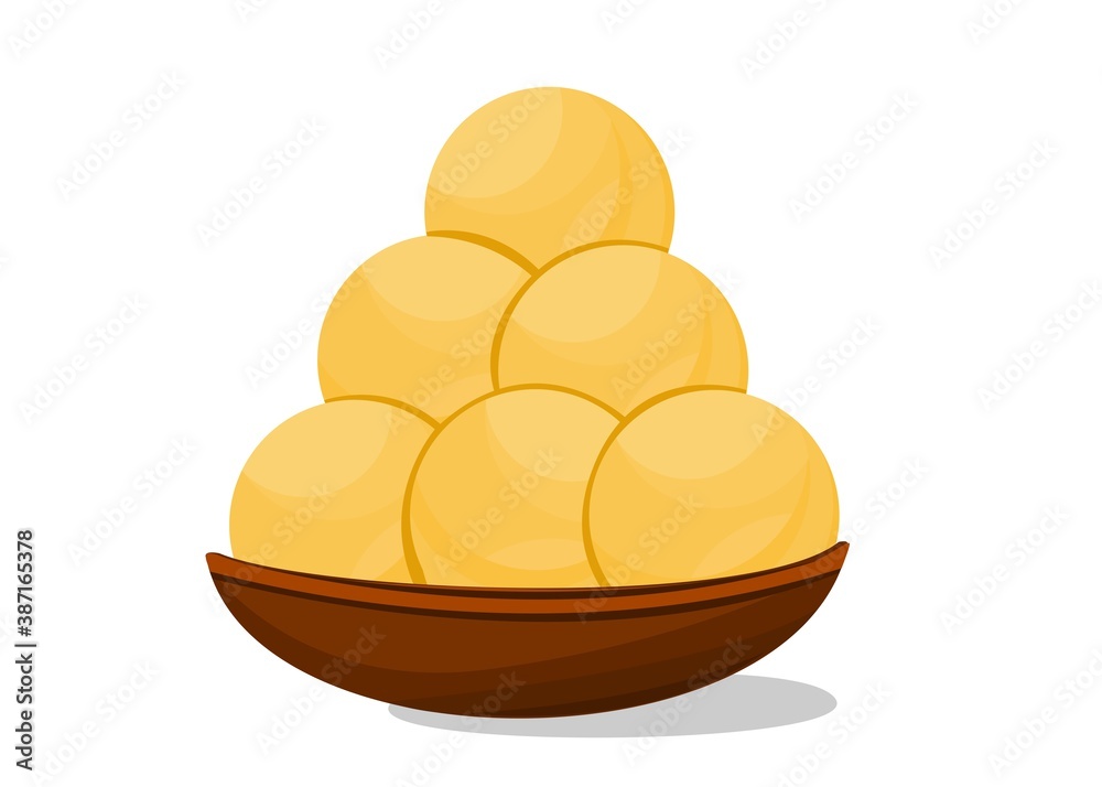 Besan Laddu Indian Sweets or Mithai Food Vector Besan Laddu Indian Sweets or Mithai Food Vector