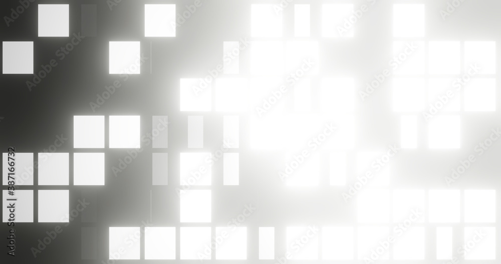 Render with bright glowing monochrome tiles Render with bright glowing monochrome tiles