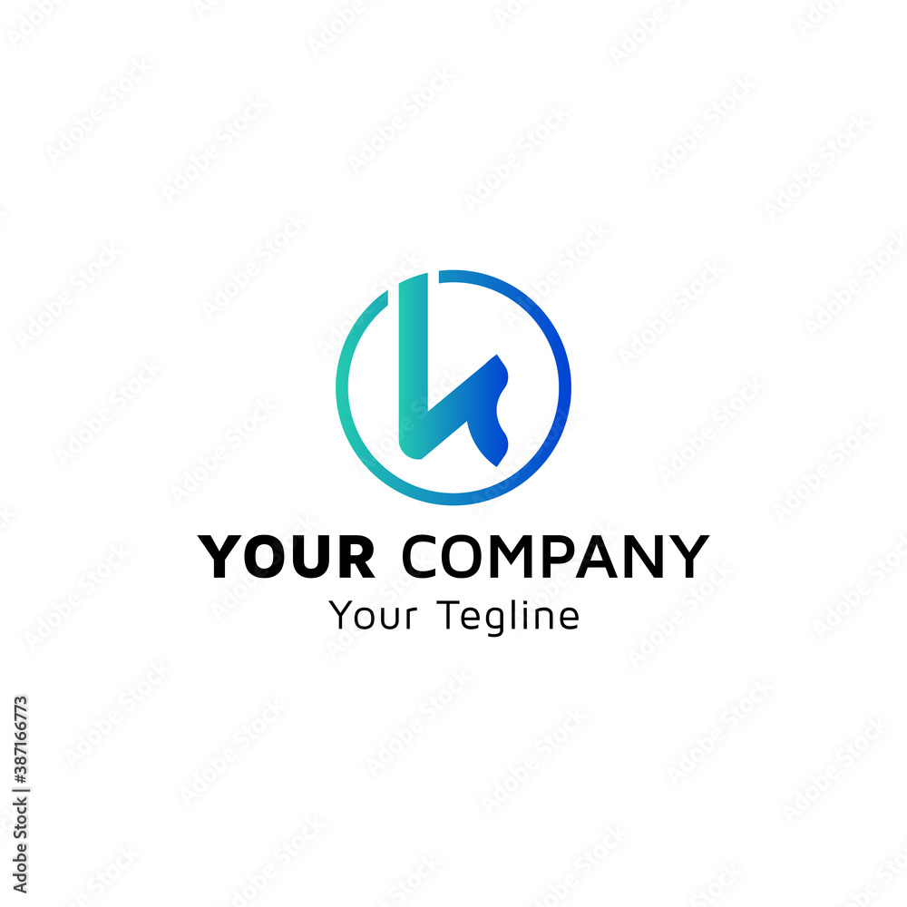 Alphabet logo K with gradient color, idea of logo design Alphabet logo K with gradient color, idea of logo design