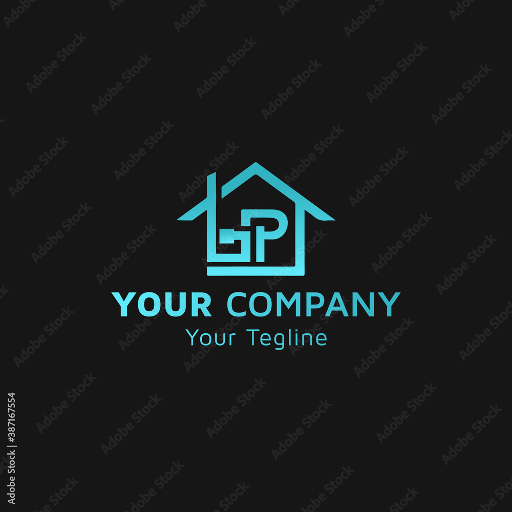 Real estate logo image with letter BP icon, idea of logo design Real estate logo image with letter BP icon, idea of logo design