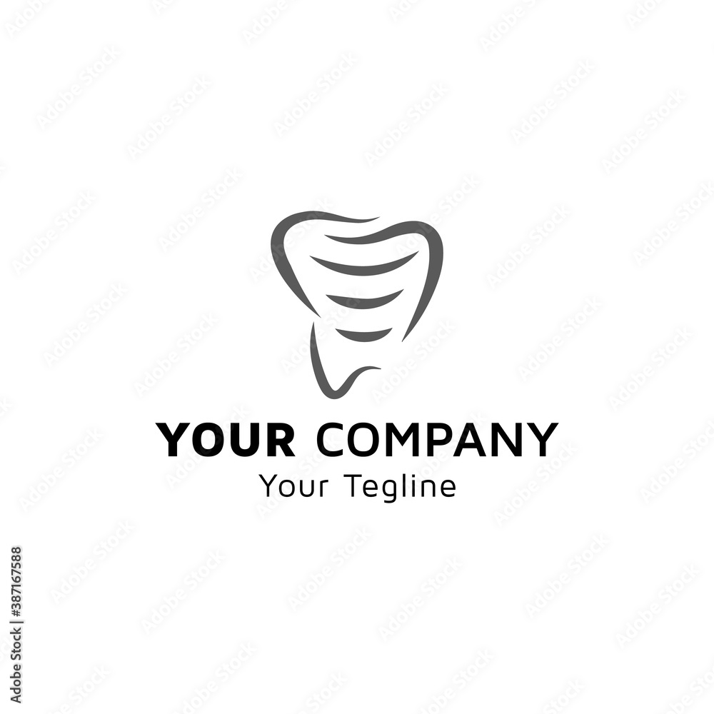 Dental image with a teeth icon, idea of logo design Dental image with a teeth icon, idea of logo design