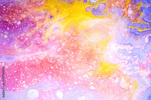 purple and yellow hand made liquid abstract pattern watercolor colorful.