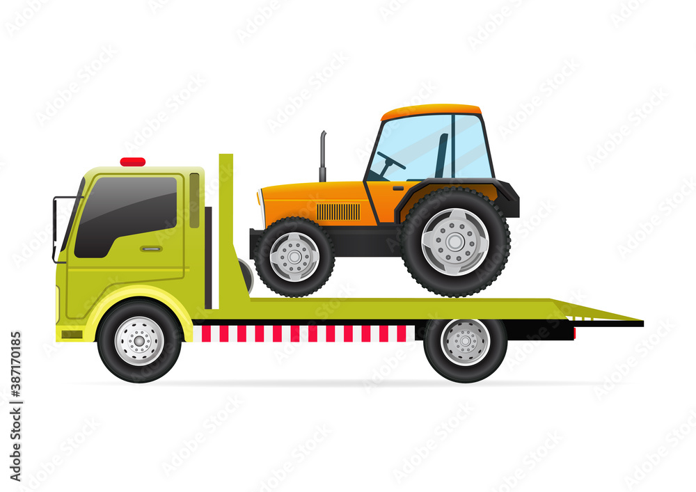 Tractor on tow truck