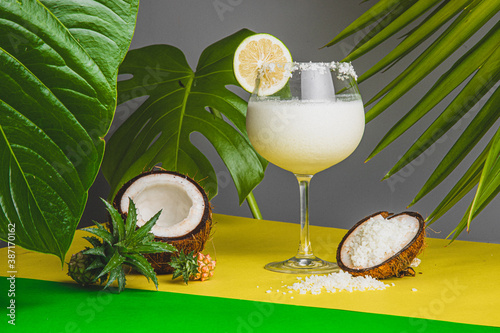 cocktail with coconut lemonade photo