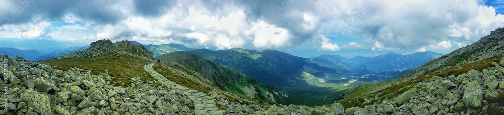 Colorful panorama of the Slovak National Park Low Tatras