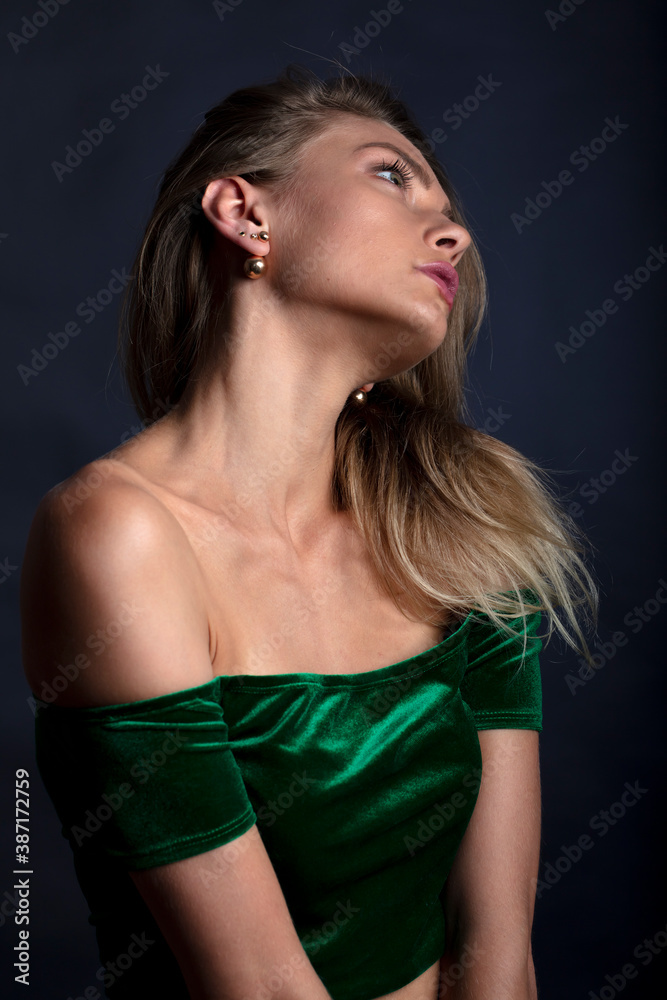 portrait of a young woman, shooting in a photo studio portrait of a young woman, shooting in a photo studio
