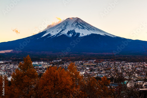 Fuji Volcano in Japan's winter season
