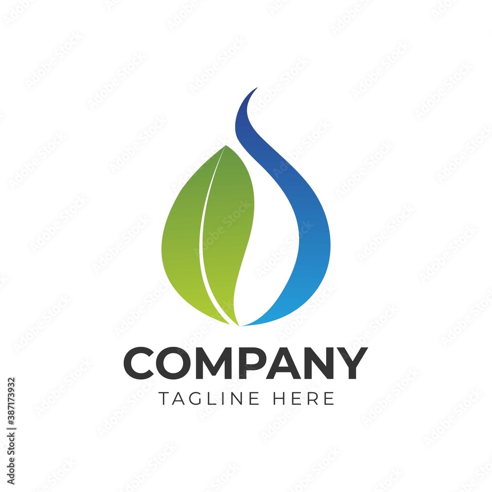 Fototapeta premium water drop and leaf Logo Template vector illustration design