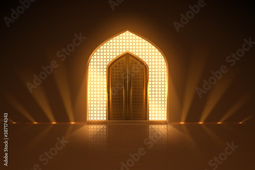 Arabic gold arch with light effect