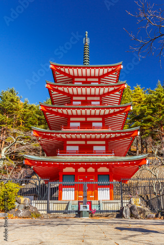 Chureito Pagoda in spring, Fujiyoshida, Japan