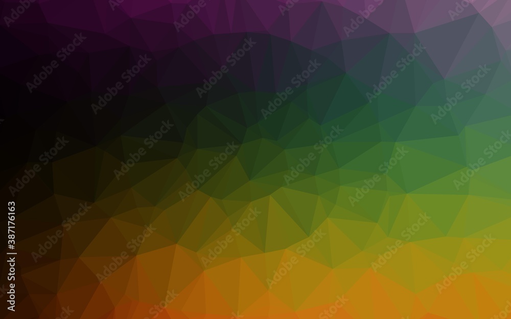 Obraz premium Dark Multicolor, Rainbow vector polygon abstract layout.