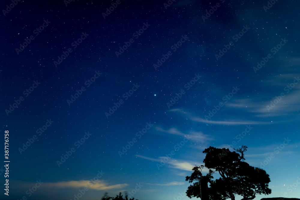 爽やかな高原の秋の綺麗な星空 Stock Foto Adobe Stock