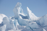 Antarctica landscape with snow and ice on a sunny winter day